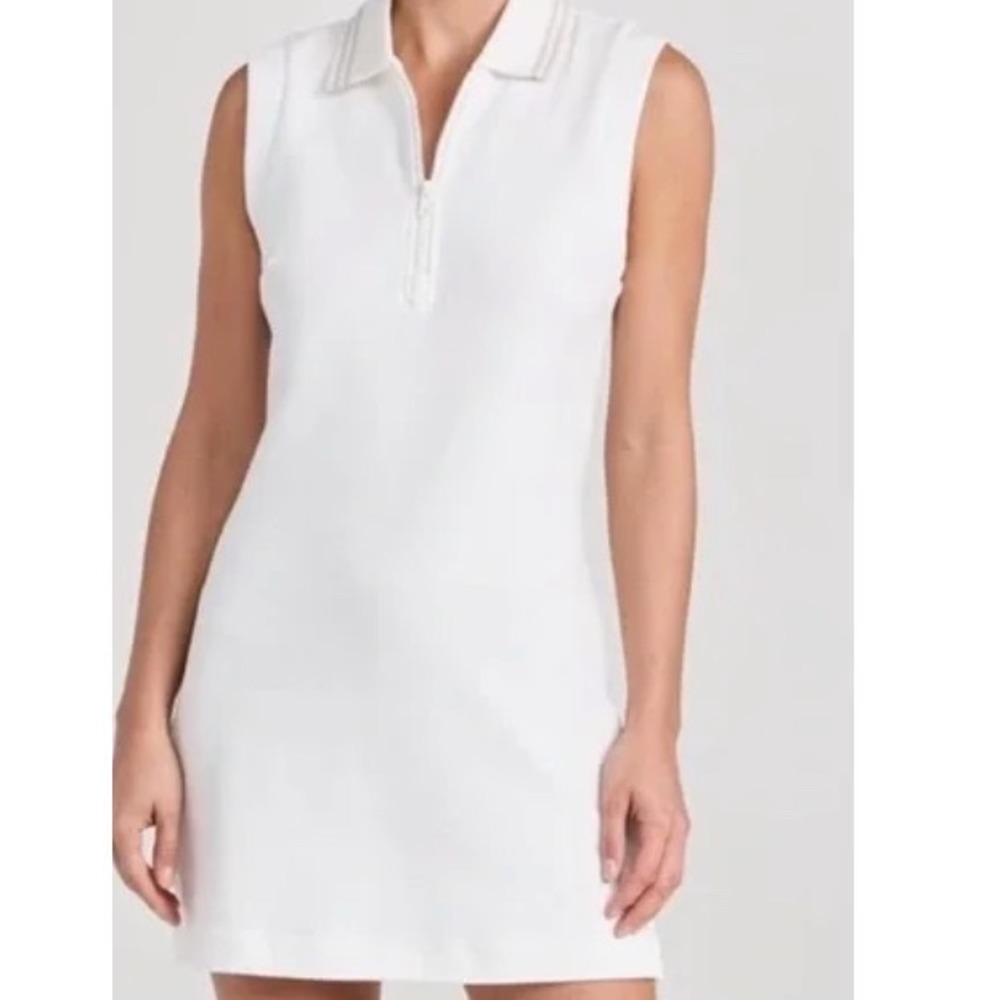 NWT The Upside White Sleeveless Zip Polo Dress Cotton Tennis Golf Womens M